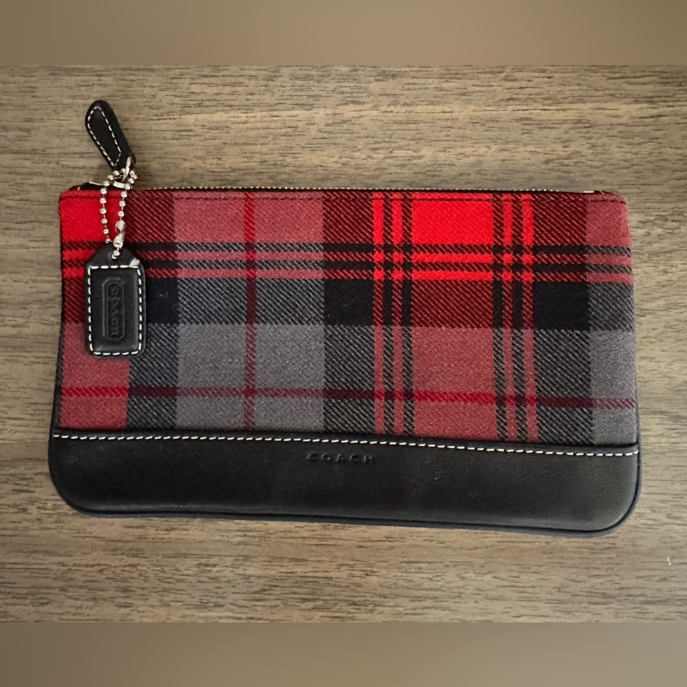 Coach Plaid Zippered Wallet